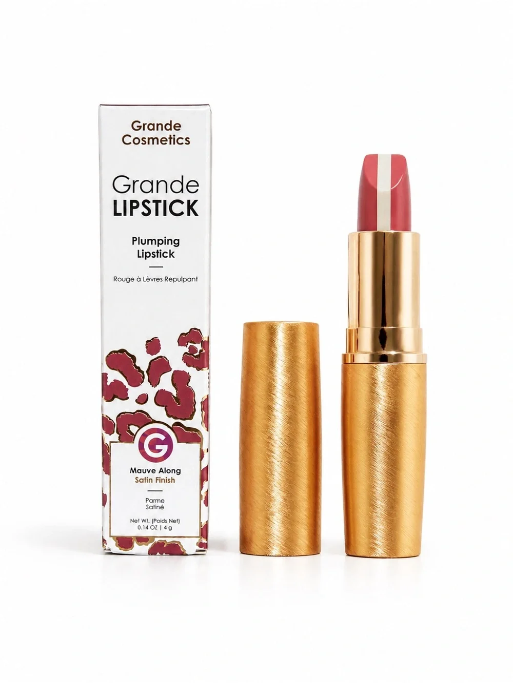 Grande Cosmetics Plumping Lipstick Shade: Mauve Along